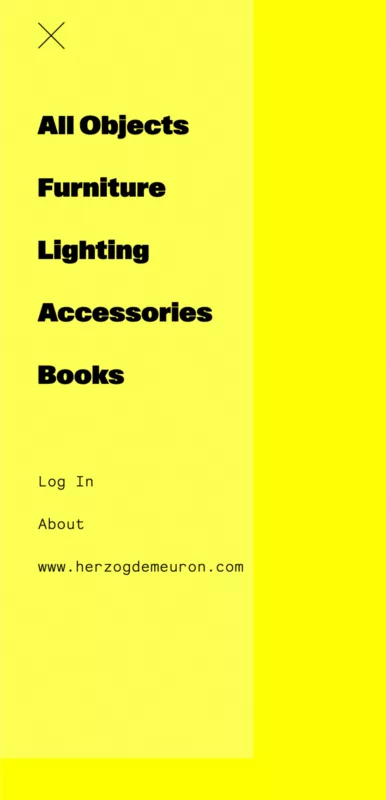 Herzog & de Meuron Shopify mobile design